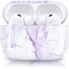 Newseego Cover Rigida per PC Compatibile con AirPods Pro 3 Generazione 2025, Disegno del Modello di Marmo per le Ragazze e le Donne Custodia Protettiva Antiurto per Apple AirPods Pro 3 Gen-Viola