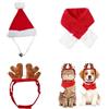 YUSHWENPTY Costume di Natale per Animali Cappello di Babbo Sciarpa di Natale per Gatti Cani Regolabile Fascia per Capelli a Forma di Renna per Animale Domestico Decorazioni Natalizie per Animalis Domestici (B)