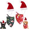 YUSHWENPTY Costume di Natale per Animali Cappello di Babbo Sciarpa di Natale per Gatti Cani Regolabile Fascia per Capelli a Forma di Renna per Animale Domestico Decorazioni Natalizie per Animalis Domestici (A)