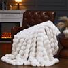 Ybike Coperta Plaid, Fuzzy Soft Plush Plaid Fausse Fourrure 275x230cm, Lusso Reversibile Pile Peluche di Coniglio Coperta per Letto, Divano, Sofà, Poltrone (Beige)