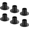 HOTUT Porta Candele in Metallo,4 Pezzi Rotondo Struttura Nero Candelieri, Portacandele Basso, Ferro Candelabro Moderno per Tavolo, Matrimoni, Compleanni, Natale, Cena a Lume di Candela