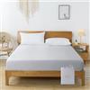 bienDo Lenzuolo con Angoli 140x200 cm Matrimoniale Francese, in Bambù e Seta Vegana, Altezza 35 cm, Biancheria da Letto Rinfrescante per Estate, Antibatterico, Grigio Chiaro