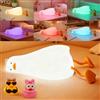 FAMIDUO Luce Notturna Bambini Papera con Cambio Colore, Controllo APP/Tocco, con Regali in Scatola Cieca, Divertente Lampada Silicone di Paperella Sdraiata, Luce Notturna Neonato, Bebe Regalo