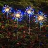 YZYOE 4 pacchetto 600LED all'aperto terra solare inserito fuochi d'artificio colorati, impermeabile cortile atmosfera luci decorative, 8 modalità fai da te strada lampada.