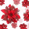 Generico 15 Fiori Albero Di Natale Rossi, Fiori Grandi Per Albero Di Natale Diametro 14 cm Resistenti, Decorazioni Natalizie Per La Casa, Addobbi Natalizi
