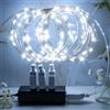 MUXIJIA 4 x luce stringa LED, 30 x LED 3M / 9.84Ft esterno/interno alimentatore USB impermeabile per camera da letto, cortile, matrimonio, Natale, fai da te, ecc. (Bianco)