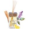 QC Terme spas and resorts Profumatore per ambiente di design QC Terme Prè Saint Didier 250 ml, diffusore a bastoncini, fragranza al legno di cedro, limone, bergamotto e lampone, Made in Italy