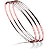 Dankadi Bracciale Finemente Lucidato in Argento 925 2MM di Larghezza, Set da 1/2/3 Impilabile 60 65 68MM di Diametro, Braccialetto da Polso Rotondo Liscio Pieno Semplice Classico DIY per Donna