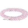 Lebensquelle Plus Collana con perline in pietra preziosa + chiusura in argento 925 | Perline Ø 4 mm con moschettone, lunghezza 45 cm | Collana di alta qualità (Kunzite)