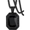 FaithHeart Collana Uomo Vichingo Pendentivo in Ottagono Cristallo Rosso Smeraldo Ossidiana con Rune Vichinghe Accessorio Moda Unico Perfetto per Regalo Stile Personale