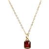 Zinello Design TILOVE - Collana Donna Placcata Oro 18K con Granato Rosso Naturale - Elegante e Raffinata - Pendente Sottile - Catenina Regolabile 42+5cm - Confezione Regalo e Biglietto Personalizzabile