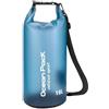 VIDSTW Dry Bag 10L Sacca Impermeabile, Borsa Impermeabile di Tracolla e Maniglia, Sacca Stagna Disegno Traslucido Marsupio Impermeabile per Rafting, Kayak, Immersioni, Alpinismo (Blu)