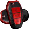 ATFIGII Custodia Chiave per 208 308 508 3008 5008 Cover per chiave compatibile con Citroen C4 Picasso DS3 C3 Guscio per la chiave TPU Keyless 3 Tasti Rosso-Pelletextur
