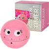 Fisura - Timer da cucina originale a forma di occhi rosa. Minutiero analogico da 60 minuti, conto alla rovescia per bambini e metodo Pomodoro. Idea originale e pratica.