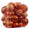Jorysics Palline di Natale ornamentali, 36 pezzi, infrangibili, con anello per appenderle, per albero di Natale, matrimoni, feste, decorazioni per la casa, 6 stili in 3 misure (arancione)