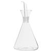 DRW Oliera in vetro borosilicato da 250 ml con tappo antigoccia trasparente, 18 x 9 cm