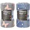 Kanguru Pigiama Party Kit - Set 2 Plaid Glow in the Dark 130x150 cm Farfalle Grigio + Costellazioni Azzurro - Plaid Pile Morbido Fluorescente per Feste Amiche Decorazioni - Idea Regalo