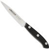 Arcos Coltello per Sbucciare in Acciaio Inossidabile Nitrum, Ideale per Frutta e Verdura, Manico Ergonomico in Polipropilene, Lama da 100 mm, Nero, Serie Bologna