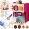 GAGAKU Macchina da caffè per bambini in legno, giocattolo Montessori a partire dai 3 anni, con bricco per latte e accessori, giocattolo educativo per giochi di ruolo, regalo di compleanno per ragazzi
