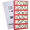 Bingosupermarket Biglietti da bingo 600 blocchi da 6 A, foglio 1-90 perforati (rosso)