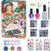 exatta Set di Tatuaggi Glitterati per Bambini, Smalto per Unghie per Bambini, Smalto per Unghie, Set di Trucco, Kit Regalo per Bambine Perfetto per Regali di Natale