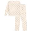 Petit Bateau Pigiama da Donna in Cotone Stampato Cuori Dorati, Milk/Dore, XL