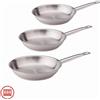 Agnelli Acciaio Inox Set Padelle Basse Induzione Con Manico Tubolare Set 3 Pz
