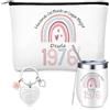 Hestya Regali per il 50° Compleanno di una Donna Beauty Case, Portachiavi e Tazza Arcobaleno Per Questo È un Regalo per Mamme, Sorelle, Amiche e Persone Care nell'Anno 1976