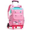 SYDARSYN Zaino Trolley Scuola per Ragazze, Zaino con Ruote per Scuola e Viaggio, Verde