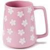 Ceraozmus Tazza da caffè in ceramica da 700 ml con grande manico, tazza da caffè grande smaltata in forno fatta a mano, tazza da tè, tazza originale (Viola)