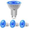 BrightWish GU10 LED blu 5W Spot Luce - Non Dimmerabile 230V GU 10 Lampada LED per Decorazione, Luce Blu 4 pezzi