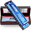 East Top Armonica a bocca C，10 fori 20 toni Blues C Armonica diatonica strumenti musicali per adulti, principianti, professionisti, studenti e bambini, come regalo, T003