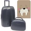 WELL HOME MOBILIARIO & DECORACIÓN Set di valigie trolley + beauty case abs inserisci una custodia protettiva Biever, multicolore, Set valigia Trolley + trousse con custodia protettiva