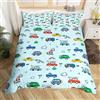 Homemissing Set di biancheria da letto per bambini, ragazzi e ragazze, motivo cartone animato, con trattore, fattoria, trattore, leggero, per letto singolo