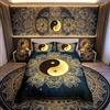 Homemissing Set di biancheria da letto Yin Yang ragazze e ragazzi, con copripiumino a mandala bohémien, motivo paisley, biancheria da letto esotica floreale, 3 pezzi, per letto matrimoniale