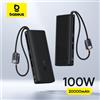 Baseus 20000mAh 100W Power Bank Cavo doppio USB-C integrato Ricarica rapida Display digitale Power Bank per iPhone 17 Pro Max Samsung