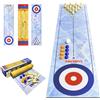 RAYNA GAMES 3 in 1 Tavolo Shuffleboard Dischi e palla da bowling e giochi di curling con 8 rulli