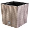 Prosperplast Flowerpot 10 litri con becher per piantare a colori Mocca 22.3 x 22.3 x 22,8 cm.
