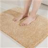 COSY HOMEER Tappeto da bagno extra spesso, antiscivolo, morbido filato di peluche, 100% poliestere Mirco, per soggiorno, camera da letto, pavimento, assorbe l'acqua (beige, 40,6 x 61 cm)