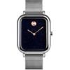 TONSHEN Orologio Fashion Uomo Piazza Acciaio Inossidabile Analogico Quarzo Orologi da Polso Quadrante a Stella (Argento)