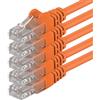 1aTTack.de 85271 5x 2m Orange Cavo di rete Cat6 Cat 6 Ethernet LAN 1000 Mbit/s RJ45