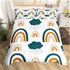 Homemissing Set di biancheria da letto carino arcobaleno set di biancheria da letto a strisce colorate per bambini ragazzi ragazze verde nuvola Decor Comforter Set di copertura in microfibra copriletto a tema na