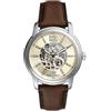 Fossil Orologio Heritage da uomo, Movimento automatico con cinturino in acciaio inossidabile o in pelle, 43 mm, Marrone e crema