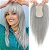 Flufymooz Topper in 100% veri capelli umani, 30,5 cm, topper in capelli umani per capelli diradati, ampia area tessuta a mano, copertura a 360°, extension naturale per donne uso quotidiano, base in