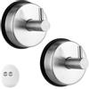TASSFROO 2 ganci a ventosa per asciugamani, ganci a ventosa 304 in acciaio inox extra forte, senza trapano, facili da installare per cucina, bagno, appendere asciugamani doccia porta finestra (argento)