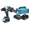 Makita DHP492RTJ TRAPANO AVVITATORE con PERCUSSIONE 18V BL MOTOR Fornito con 2 batterie 18V 5,0Ah e caricabatterie e valigetta