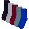 Petit Bateau 5 paia di calzini per bambini in cotone tinta unita, multicolore, 23-26