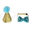 Fdit Papillon collare di cane gatto animali domestici per feste e attività compleanno cappello di compleanno per decorare cani blu