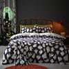 Bedlam Copriletto Fleece Fantasmi Spaventosi Halloween Bedlam - Singolo (140 x 200cm) - Design Reversibile - Morbida Fleece Teddy Bianca - Letto con Fantasmi Carini - Decorazioni/Biancheria Halloween
