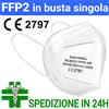 Polonord Adeste Mascherina filtrante FFP2 a 5 strati senza valvola. Confezione da 50 pezzi (mascherine imbustate singolarmente). DPI di Categoria III certificato CE 2797.